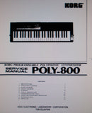 KORG POLY-800 PROGRAMMABLE POLYPHONIC SYNTHESIZER SERVICE MANUAL INC BLK DIAGS SCHEMS PCBS AND PARTS LIST 38 PAGES ENG