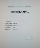 KORG MICROKORG X-1110 37 KEY CUSTOM MINI KEYBOARD SERVICE MANUAL 1ST EDITION INC BLK DIAG SCHEMS AND PARTS LIST 13 PAGES ENG