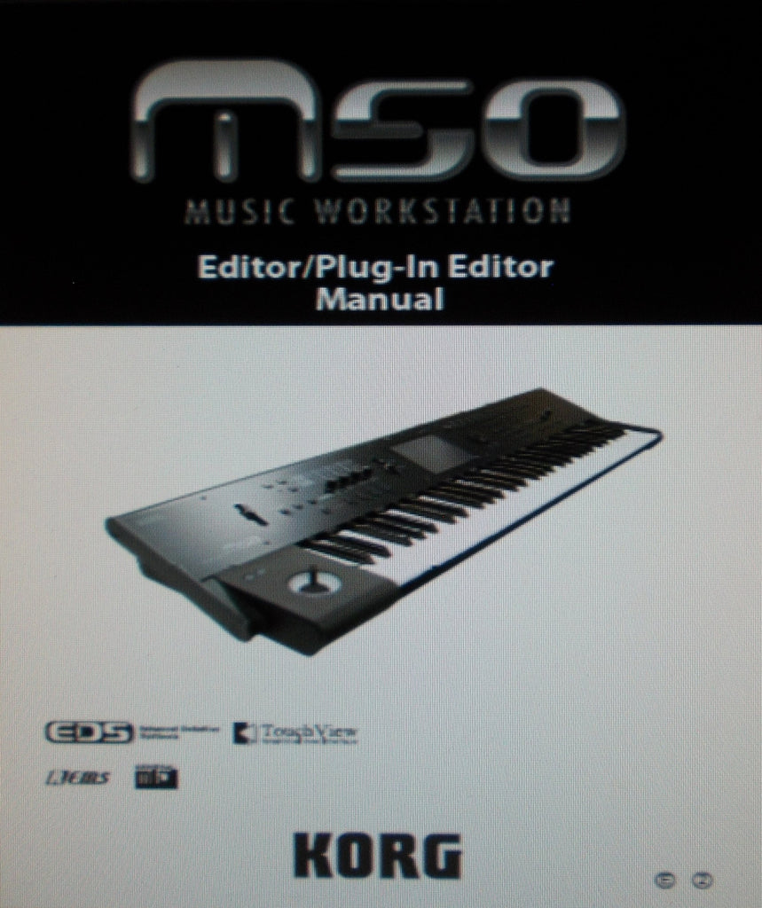 KORG M50 MUSIC WORKSTATION EDITOR PLUG IN EDITOR MANUAL 33 PAGES ENG