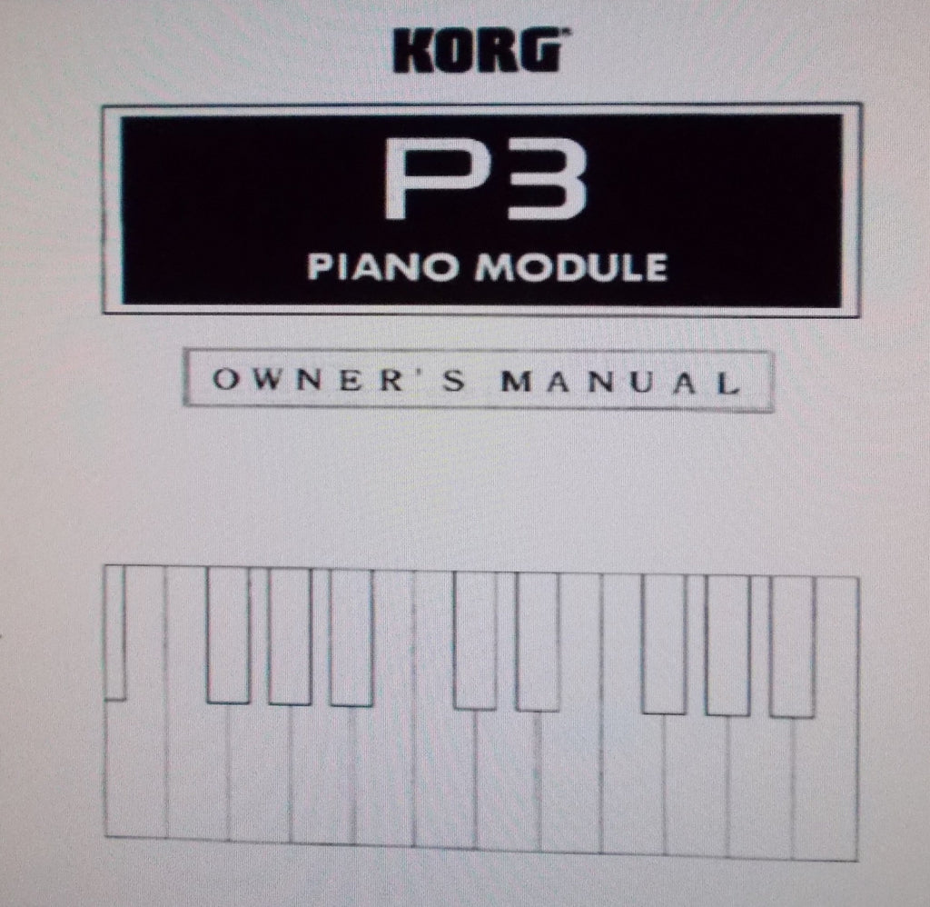KORG P3 PIANO MODULE OWNER'S MANUAL INC CONN DIAGS AND TRSHOOT GUIDE 32 PAGES ENG