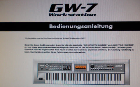 ROLAND GW-7 WORKSTATION BEDIENUNGSANLEITUNG INC CONN DIAGS UND MOGLICHE FEHLERURSACHEN 49 PAGES DEUT