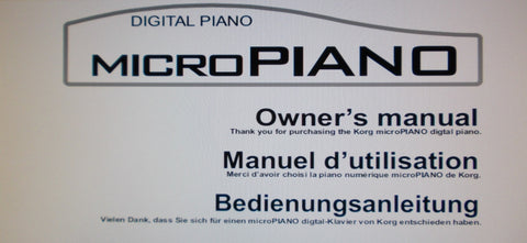 KORG MICROPIANO DIGITAL PIANO OWNER'S MANUAL 12 PAGES ENG FRANC DEUT