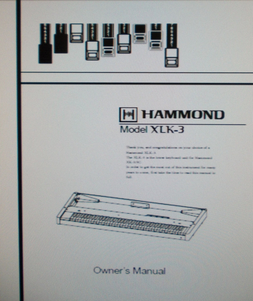 HAMMOND XLK-3 LOWER KEYBOARD OF THE XK-3 XK-3C OWNER'S MANUAL 12 PAGES ENG