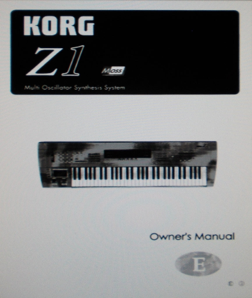 KORG Z1 MULTI OSCILLATOR SYNTHESIS SYSTEM OWNER'S MANUAL INC CONN DIAGS 50 PAGES ENG