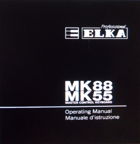 ELKA MK55 MK88 MASTER CONTROL KEYBOARD OPERATING MANUAL 27 PAGES ENG