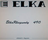 ELKA RHAPSODY 490 STRING MACHINE SET OF SCHEMATIC DIAGRAMS 9 PAGES ENG