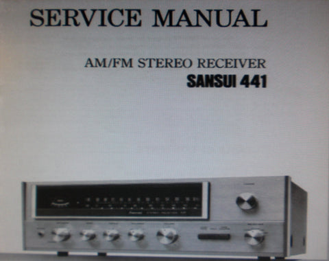 SANSUI 441 AM FM STEREO RECEIVER SERVICE MANUAL INC TRSHOOT GUIDE BLK LEVEL AND SCHEM DIAG PCBS AND PARTS LIST 24 PAGES ENG