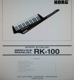 KORG RK-100 REMOTE KEYBOARD SERVICE MANUAL INC BLK DIAGS SCHEMS PCBS PARTS LIST AND TRSHOOT GUIDE 16 PAGES ENG