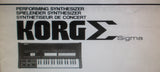 KORG KP-30 SIGMA PERFORMING SYNTHESIZER OWNER'S MANUAL 21 PAGES ENG DEUT FRANC