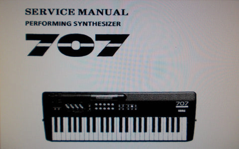 KORG 707 PERFORMING SYNTHESIZER SERVICE MANUAL INC BLK DIAG SCHEMS PCBS AND PARTS LIST 23 PAGES ENG