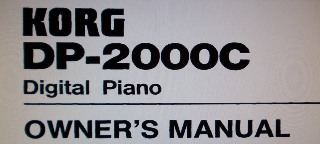 KORG DP-2000C DIGITAL PIANO OWNER'S MANUAL 22 PAGES ENG