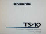 ENSONIQ TS-10 PERFORMANCE COMPOSITION SYNTHESIZER MUSICIAN'S MANUAL VER 3.0 372 PAGES ENG