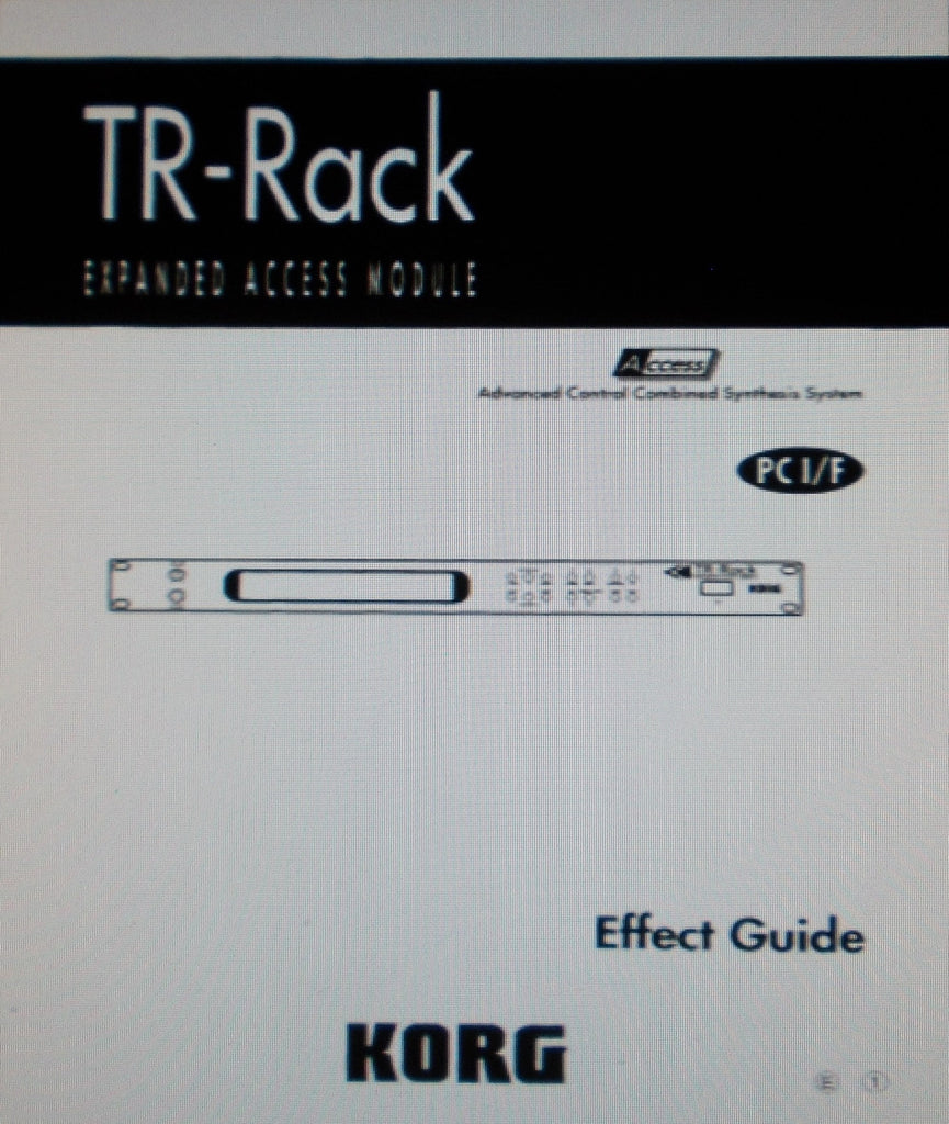 KORG TR-RACK EXPANDED ACCESS MODULE EFFECT GUIDE 148 PAGES ENG