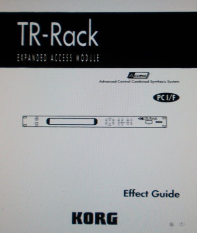 KORG TR-RACK EXPANDED ACCESS MODULE EFFECT GUIDE 148 PAGES ENG