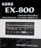 KORG EX-800 PROGRAMMABLE POLYPHONIC SYNTHE  MODULE OWNER'S MANUAL INC CONN DIAGS 43 PAGES ENG