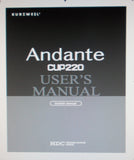 KURZWEIL ANDANTE CUP220 DIGITAL PIANO USER'S MANUAL 28 PAGES ENG