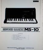 KORG MS-10 MONOPHONIC SYNTHESIZER SERVICE MANUAL INC BLK DIAG SCHEMS PCBS AND PARTS LIST 11 PAGES ENG