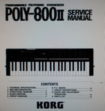 KORG POLY-800II PROGRAMMABLE POLYPHONIC SYNTHESIZER SERVICE MANUAL INC BLK DIAG SCHEMS PCBS AND PARTS LIST 36 PAGES ENG