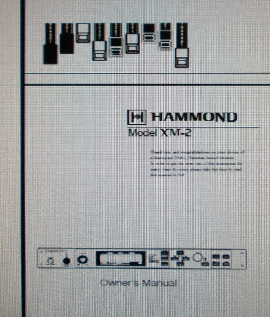 HAMMOND XM-2 DRAWBAR SOUND MODULE OWNER'S MANUAL 90 PAGES ENG