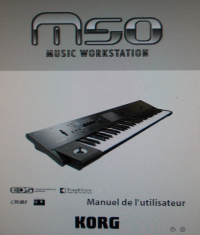 KORG M50 MUSIC WORKSTATION MANUEL DE L'UTILISATEUR INC MESSAGES D'ERREUR ET DE CONFIRMATION 120 PAGES FRANC