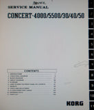 KORG C-30 C-40 C-50 C-4000 C5500 CONCERT PIANO SERVICE MANUAL INC BLK DIAGS SCHEMS PCBS AND PARTS LIST 135 PAGES ENG