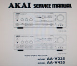 AKAI AA-V335 AA-V435 AV RECEIVER SERVICE MANUAL INC SCHEMS PCBS AND PARTS LIST 48 PAGES ENG