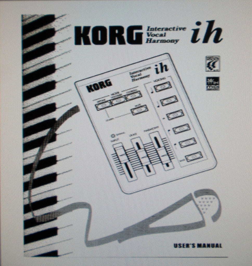 KORG ih INTERACTIVE VOCAL HARMONY USER'S MANUAL 27 PAGES ENG