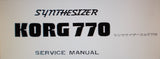 KORG 770 SYNTHESIZER SERVICE MANUAL INC BLK DIAG SCHEM DIAG AND PCBS 11 PAGES ENG