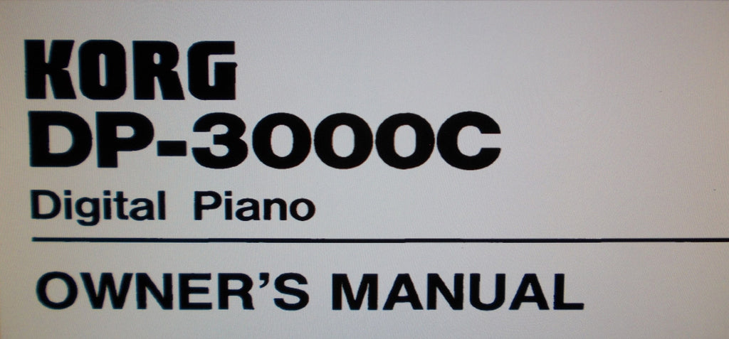 KORG DP-3000C DIGITAL PIANO OWNER'S MANUAL 27 PAGES ENG