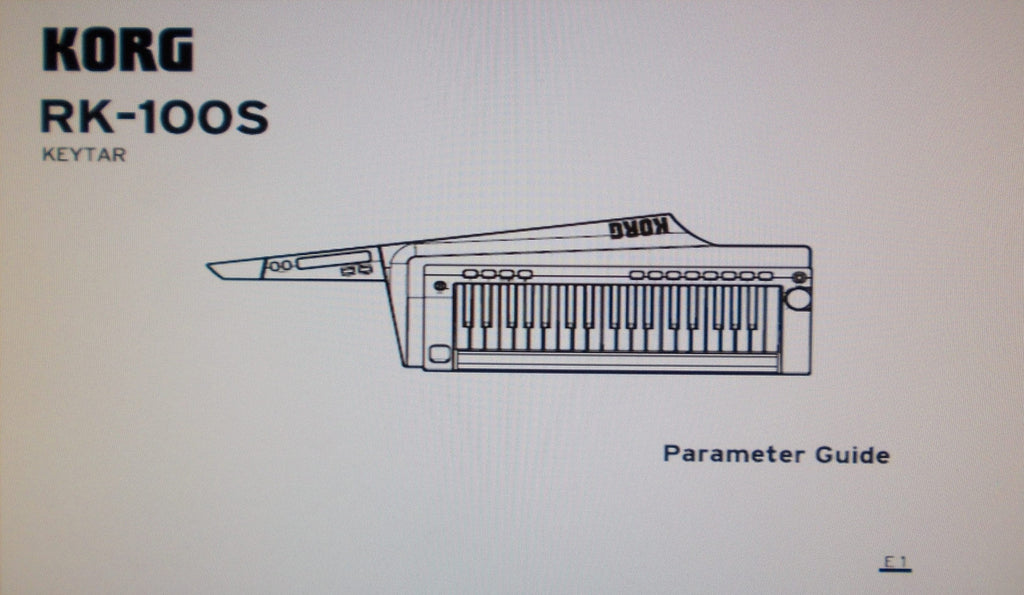 KORG RK-100S KEYTAR PARAMETER GUIDE INC TRSHOOT GUIDE 66 PAGES ENG