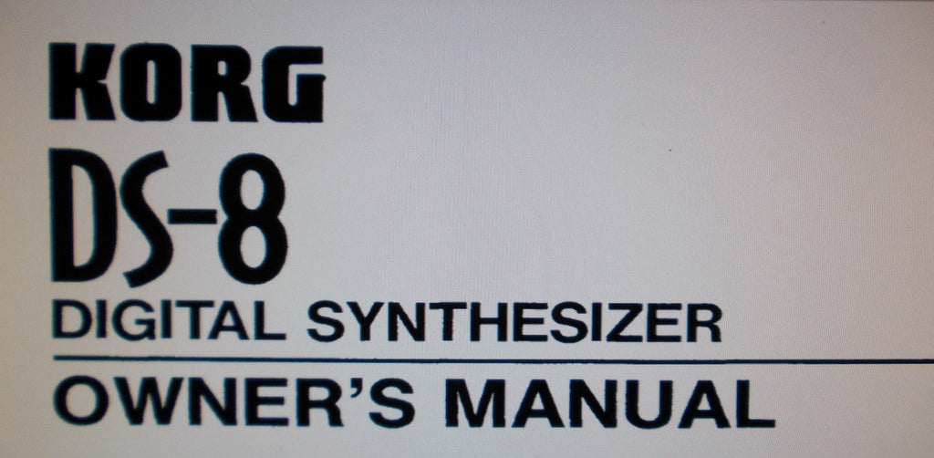 KORG DS-8 DIGITAL SYNTHESIZER OWNER'S MANUAL INC CONN DIAGS 42 PAGES ENG