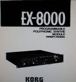 KORG EX-8000 PROGRAMMABLE POLYPHONIC SYNTHE  MODULE OWNER'S MANUAL INC CONN DIAG 72 PAGES ENG
