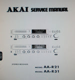 AKAI AA-R21 AA-R31 FM AM STEREO RECEIVER SERVICE MANUAL INC SCHEMS PCBS AND PARTS LIST 44 PAGES ENG