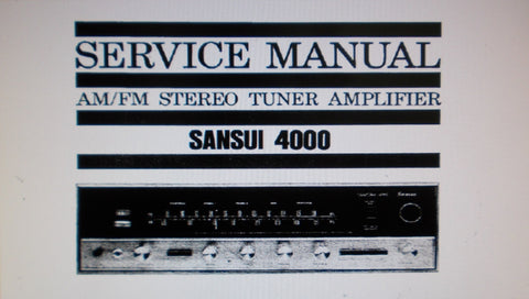SANSUI 4000 AM FM STEREO TUNER AMP SERVICE MANUAL INC TRSHOOT GUIDE BLK DIAG PCBS AND PARTS LIST 28 PAGES ENG