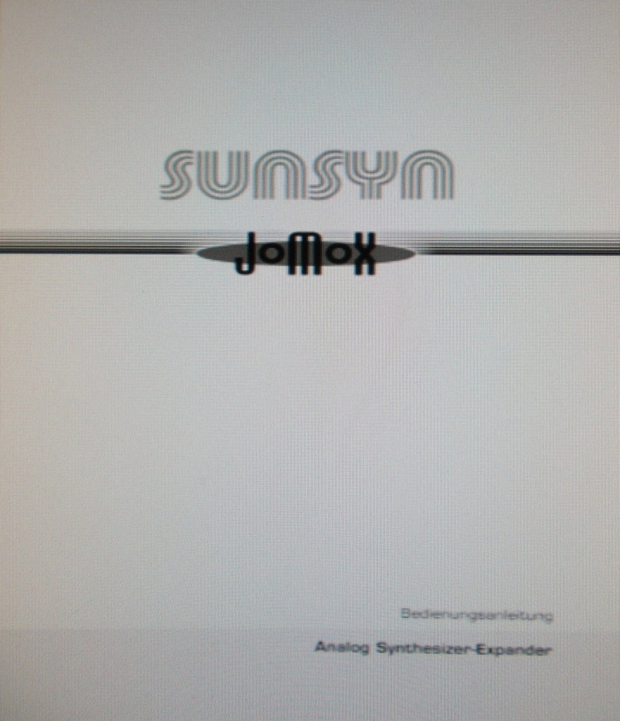 JOMOX SUNSYN ANALOG SYNTHESIZER EXPANDER MODULE BEDIENUNGSANLEITUNG 94 PAGES DEUT