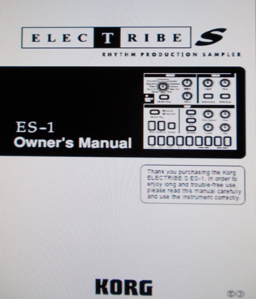 KORG ES-1 ELECTRIBE S RHYTHM PRODUCTION SAMPLER OWNER'S MANUAL INC CONN DIAGS AND TRSHOOT GUIDE 64 PAGES ENG