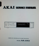 AKAI AA-A45 COMPUTER CONTROLLED STEREO RECEIVER SERVICE MANUAL INC SCHEMS PCBS AND PARTS LIST 51 PAGES ENG