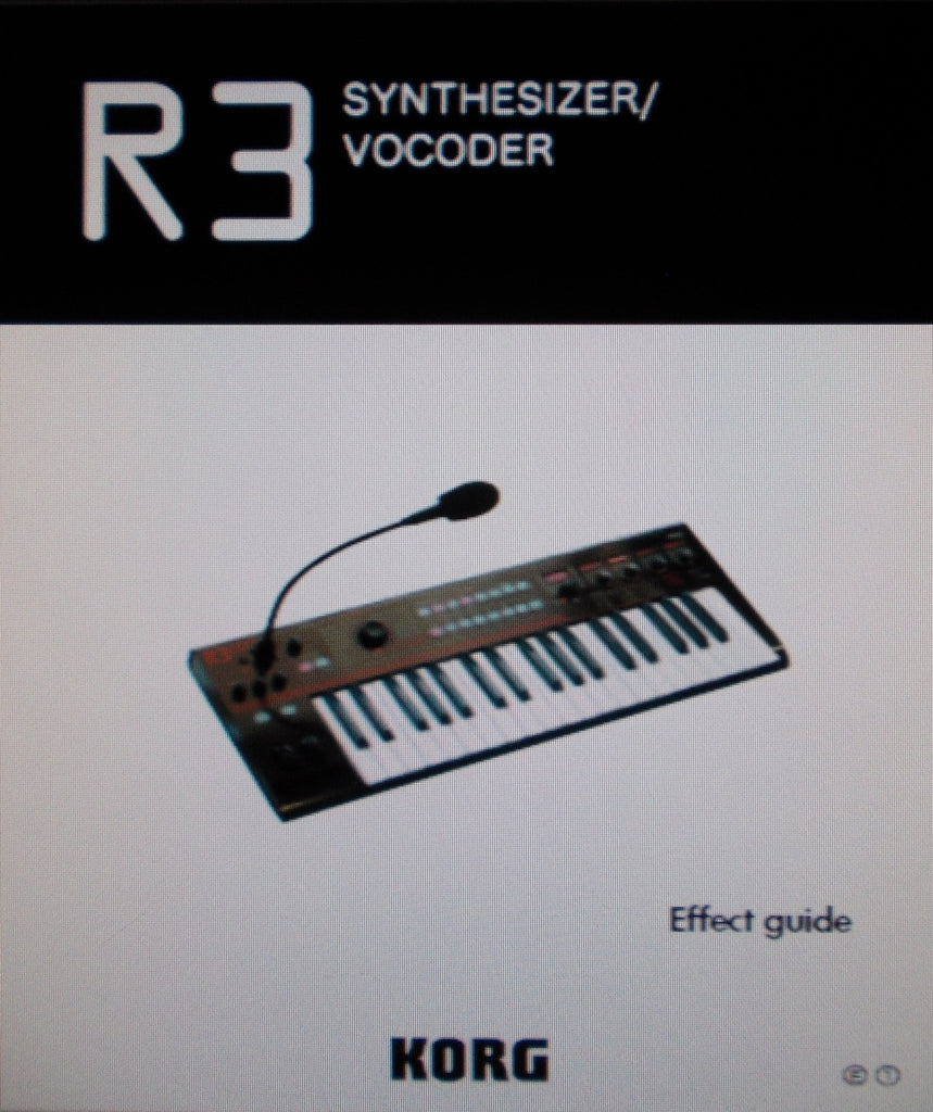 KORG R3 SYNTHESIZER VOCODER EFFECT GUIDE 30 PAGES ENG