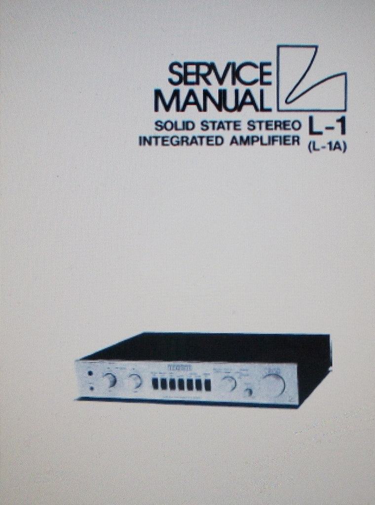 LUXMAN L-1 L-1A SOLID STATE STEREO INTEGRATED AMP SERVICE MANUAL INC SCHEMS AND PARTS LIST 10 PAGES ENG