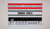 SANSUI 1000X SOLID STATE AM FM STEREO TUNER AMP OPERATING INSTRUCTIONS INC CONN DIAGS 24 PAGES ENG