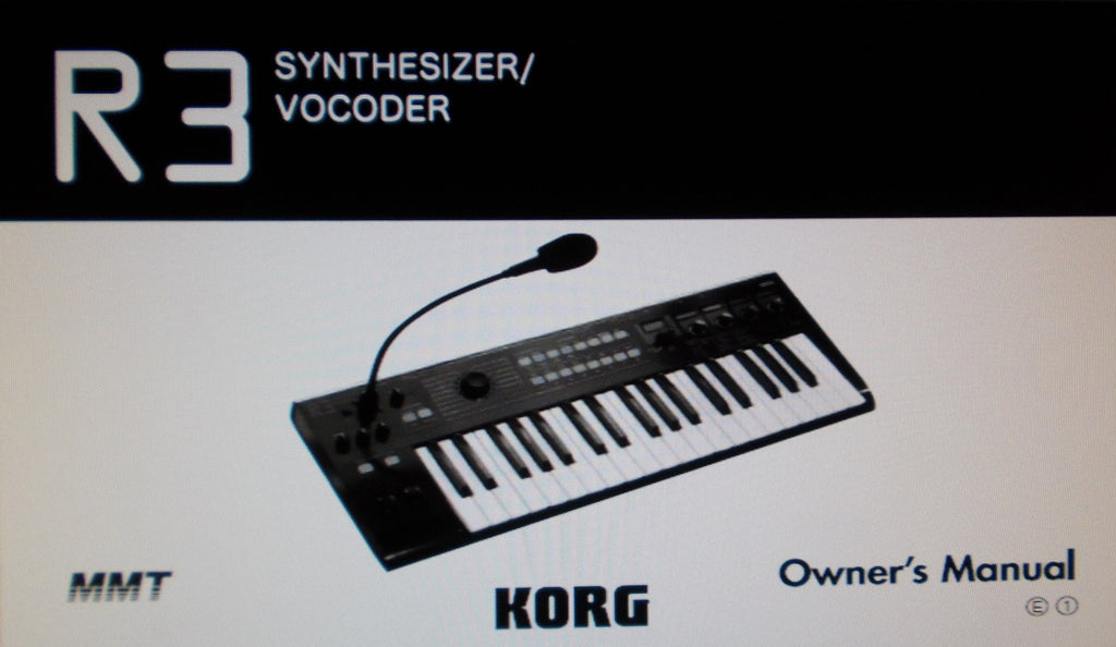 KORG R3 SYNTHESIZER VOCODER OWNER'S MANUAL INC CONN DIAG AND TRSHOOT GUIDE 94 PAGES ENG