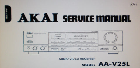 AKAI AA-V25L AV RECEIVER SERVICE MANUAL INC SCHEMS PCBS AND PARTS LIST 24 PAGES ENG