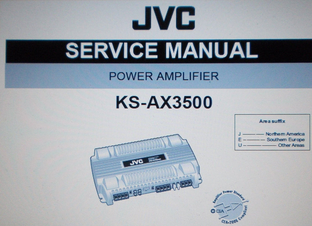 JVC KS-AX3500 POWER AMP SERVICE MANUAL INC SCHEMS AND PARTS LIST 27 PAGES ENG