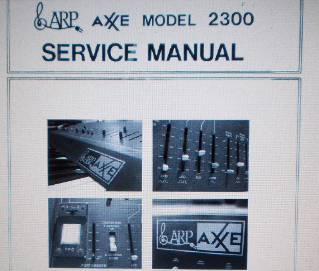 ARP AXXE MODEL 2300 SYNTHESIZER SERVICE MANUAL INC SCHEMS AND PARTS LIST 12 PAGES ENG