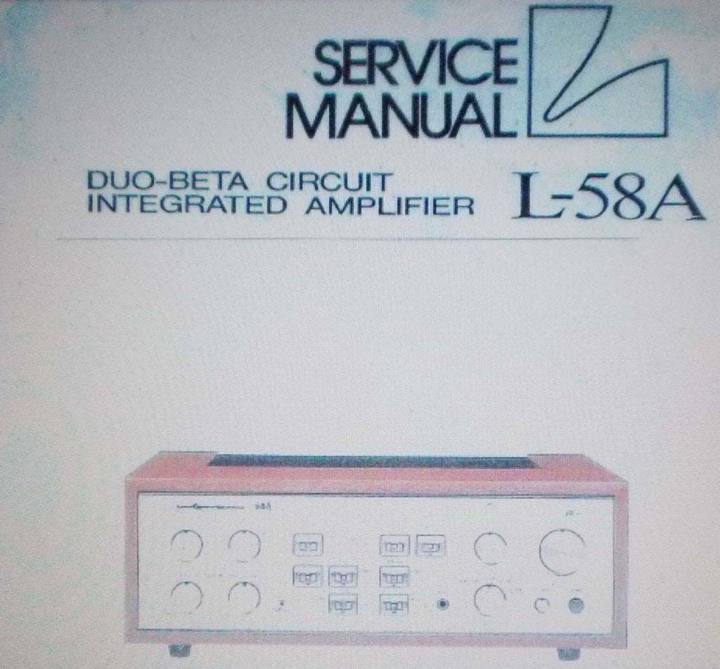 LUXMAN L-58A DUO BETA CIRCUIT INTEGRATED AMP SERVICE MANUAL INC SCHEMS AND PARTS LIST 12 PAGES ENG