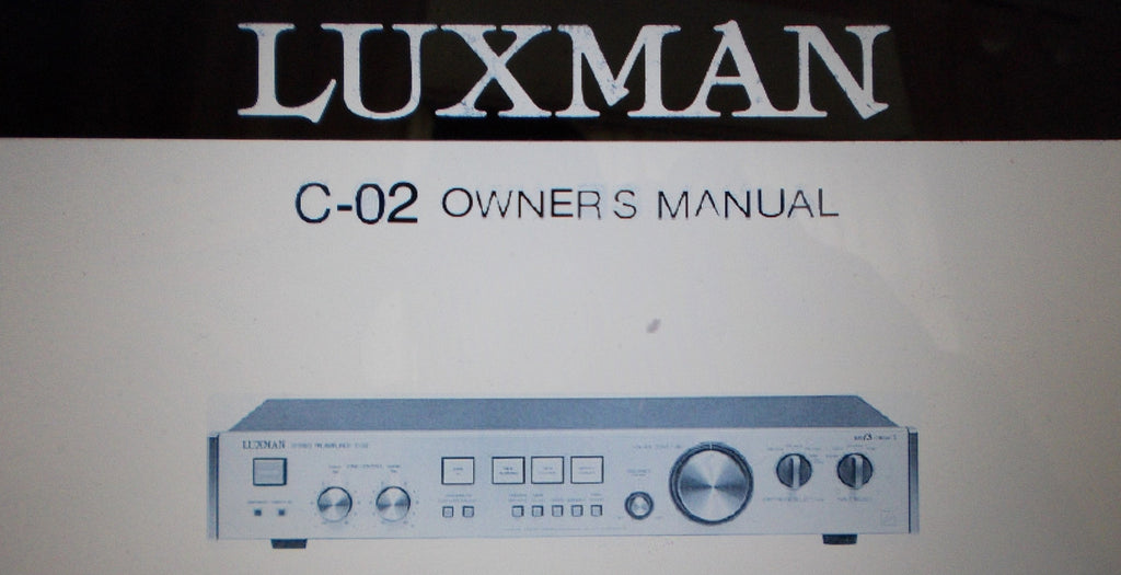 LUXMAN C-02 DUO BETA CIRCUIT SEPARATE PREAMP OWNER'S MANUAL INC CONN AND BLK DIAGS 8 PAGES ENG