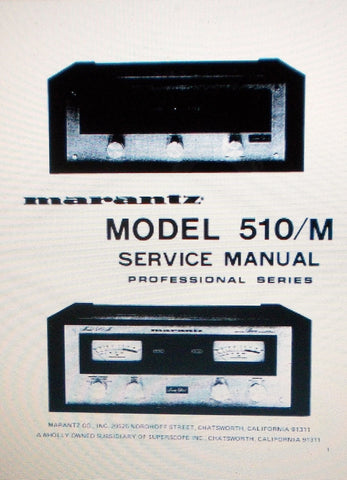 MARANTZ 510 510M PRO SERIES STEREO POWER AMP SERVICE MANUAL INC SCHEMS AND PARTS LIST 27 PAGES ENG