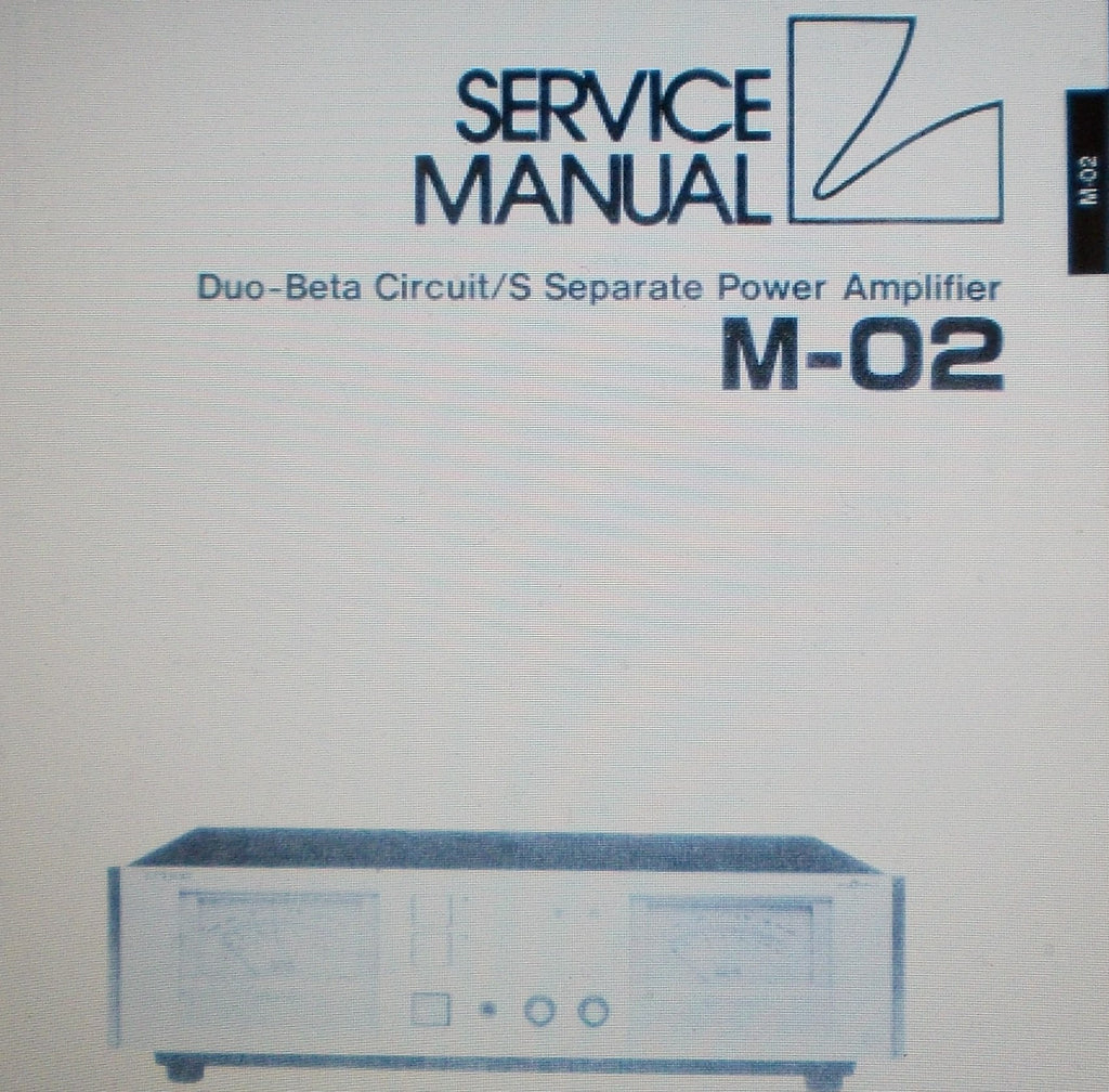 LUXMAN M-02 DUO BETA CIRCUIT S SEPARATE POWER AMP SERVICE MANUAL INC SCHEMS AND PARTS LIST 15 PAGES ENG