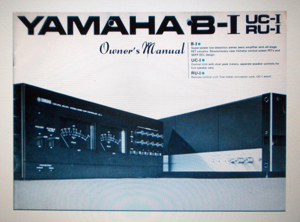 YAMAHA B-1 STEREO POWER AMP OWNER'S MANUAL INC BLOCK DIAG 24 PAGES ENG