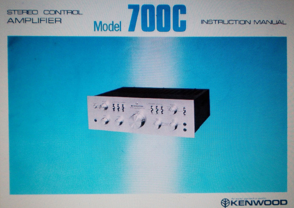 KENWOOD 700C STEREO  CONTROL AMP  INSTRUCTION MANUAL INC CONN DIAG AND TRSHOOT GUIDE 16 PAGES ENG